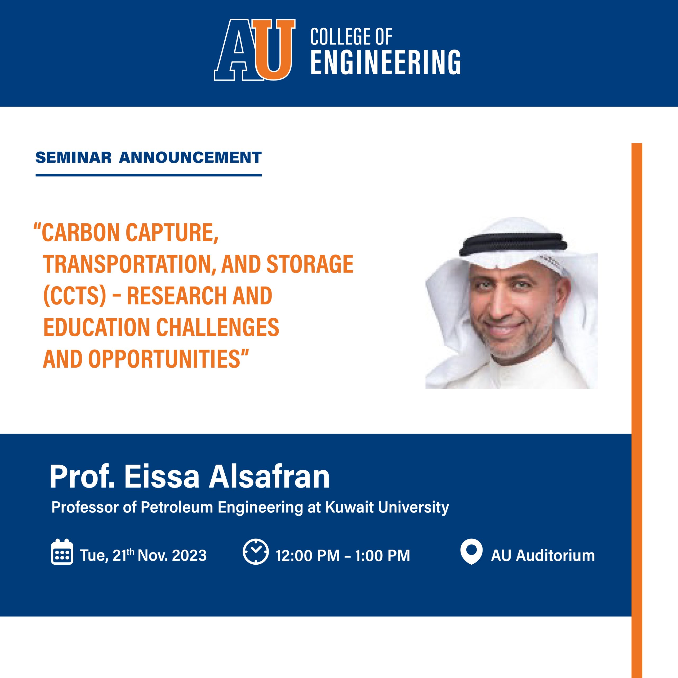 CARBON CAPTURE, TRANSPORTATION, AND STORAGE (CCTS) - RESEARCH AND EDUCATION CHALLENGES AND OPPORTUNITIES