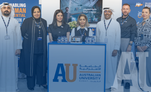 Thumbnail image of AU staff at Watheefti Career Fair 2025