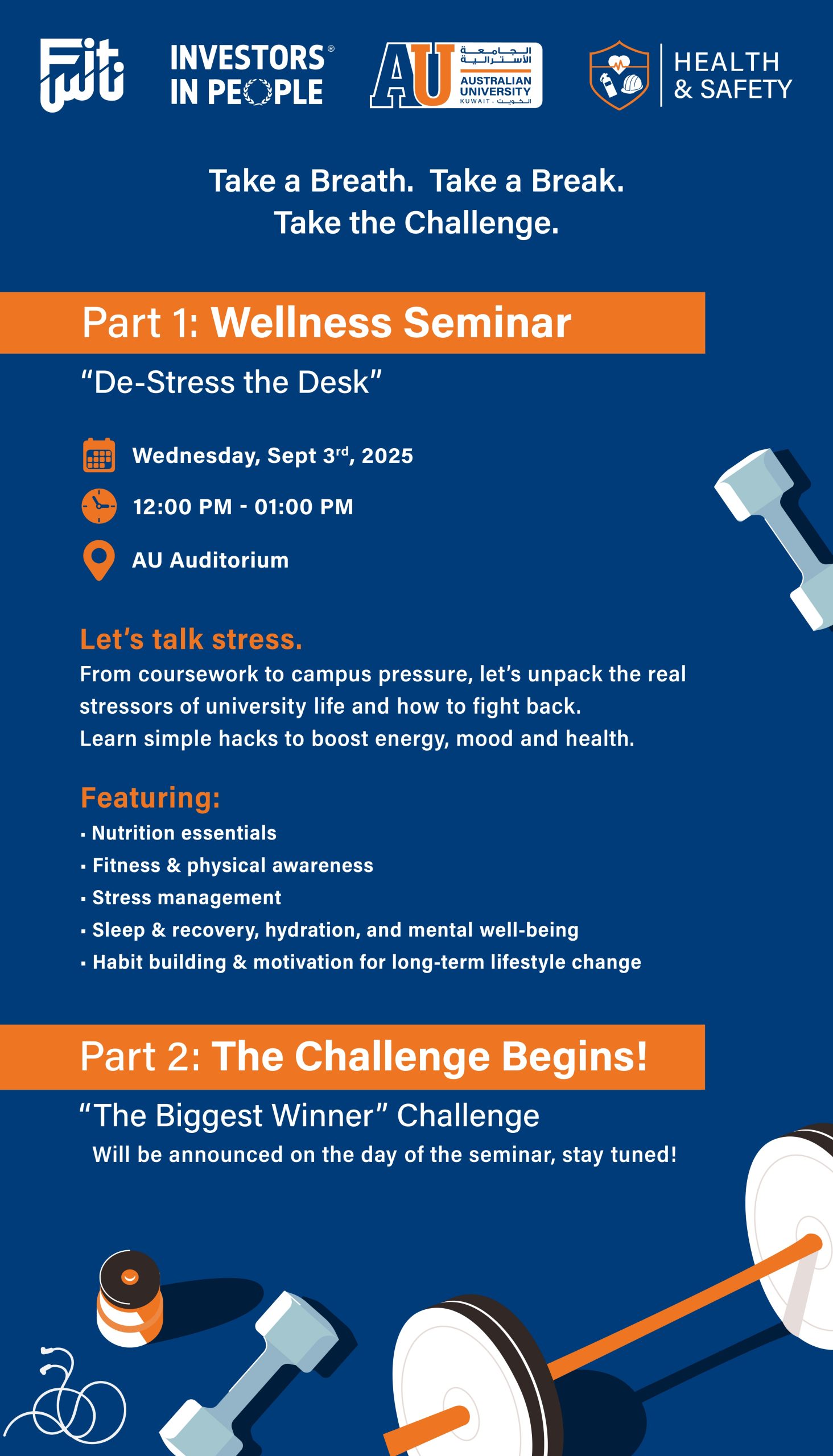 Poster of Wellness Seminar and Challenge event