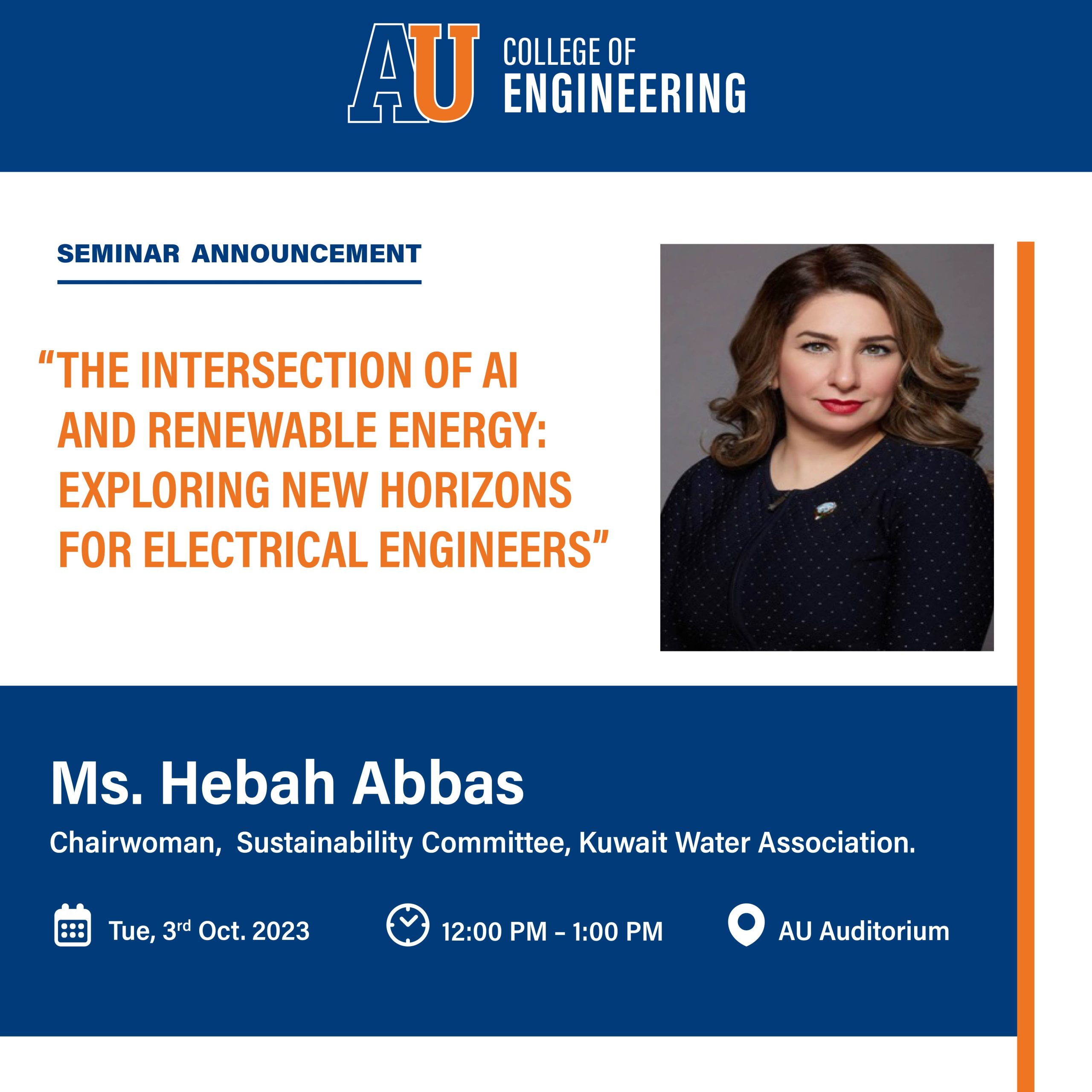 Poster of The Intersection of AI and Renewable Energy: Exploring New Horizons for Electrical Engineers Seminar