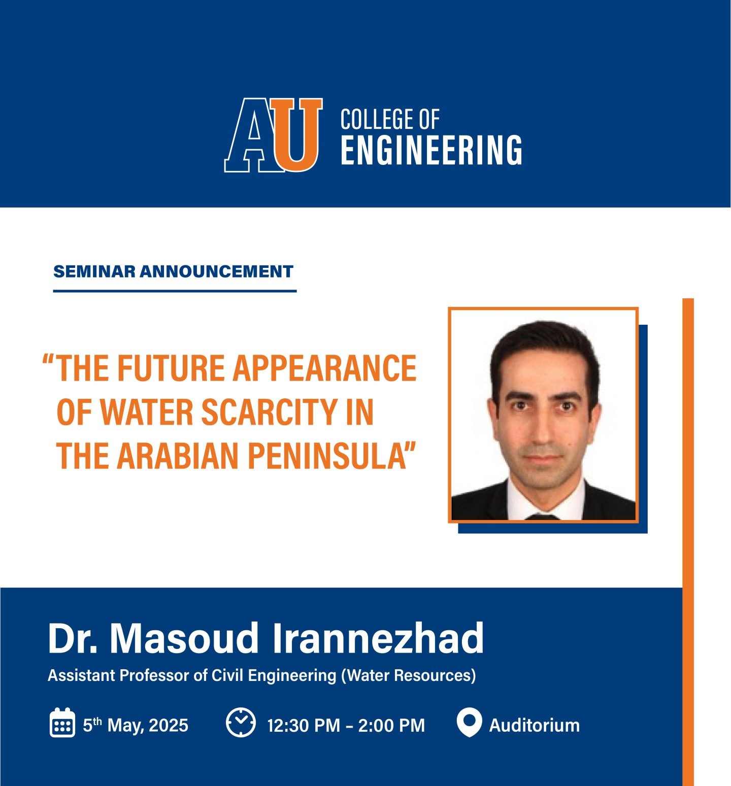 Poster of The Future Appearance of Water Scarcity in the Arabian Peninsula Seminar