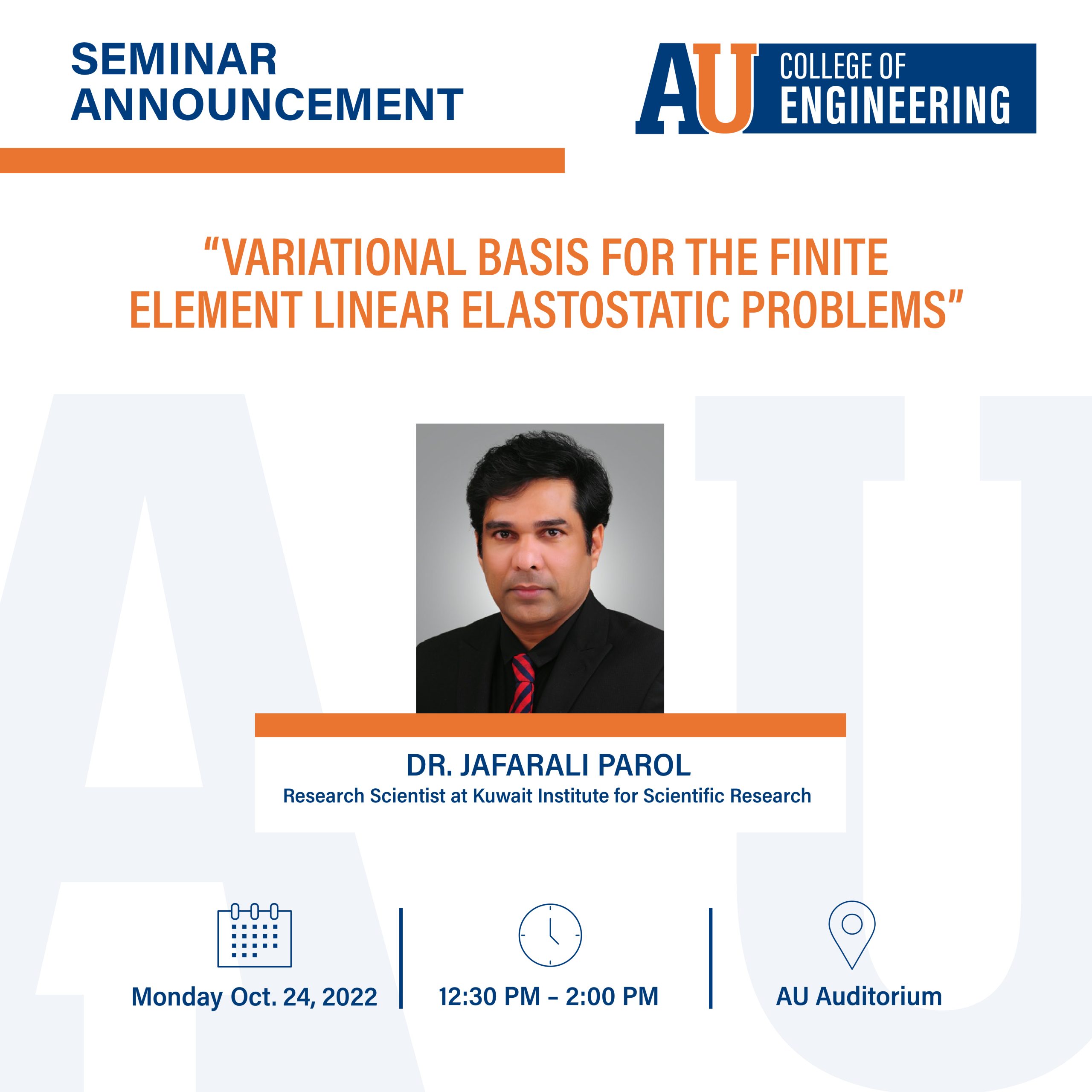 Poster of Variational Basis for the Finite Element Linear Elastostatic Problems Seminar