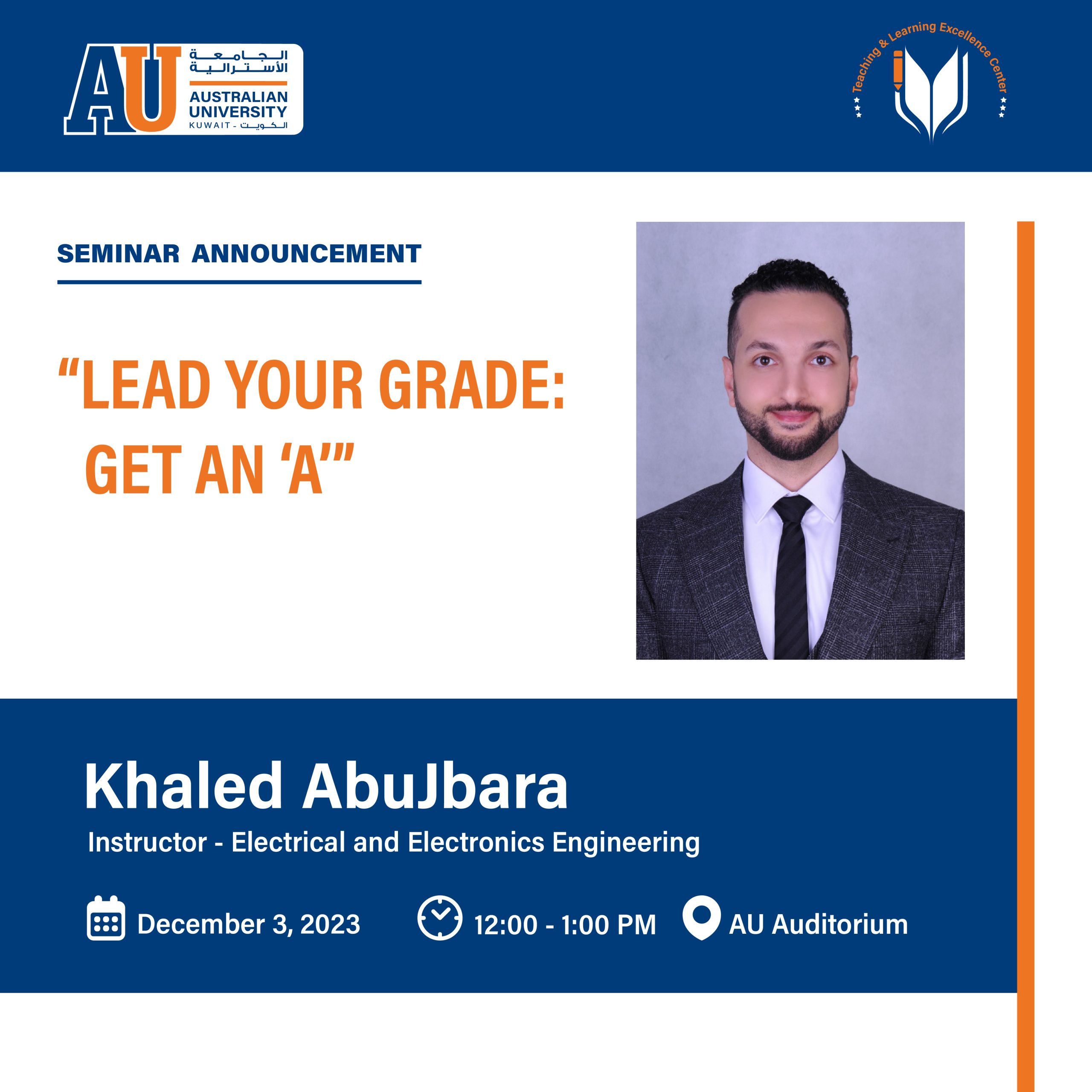 Poster of Lead Your Grade: Get an 'A' Seminar