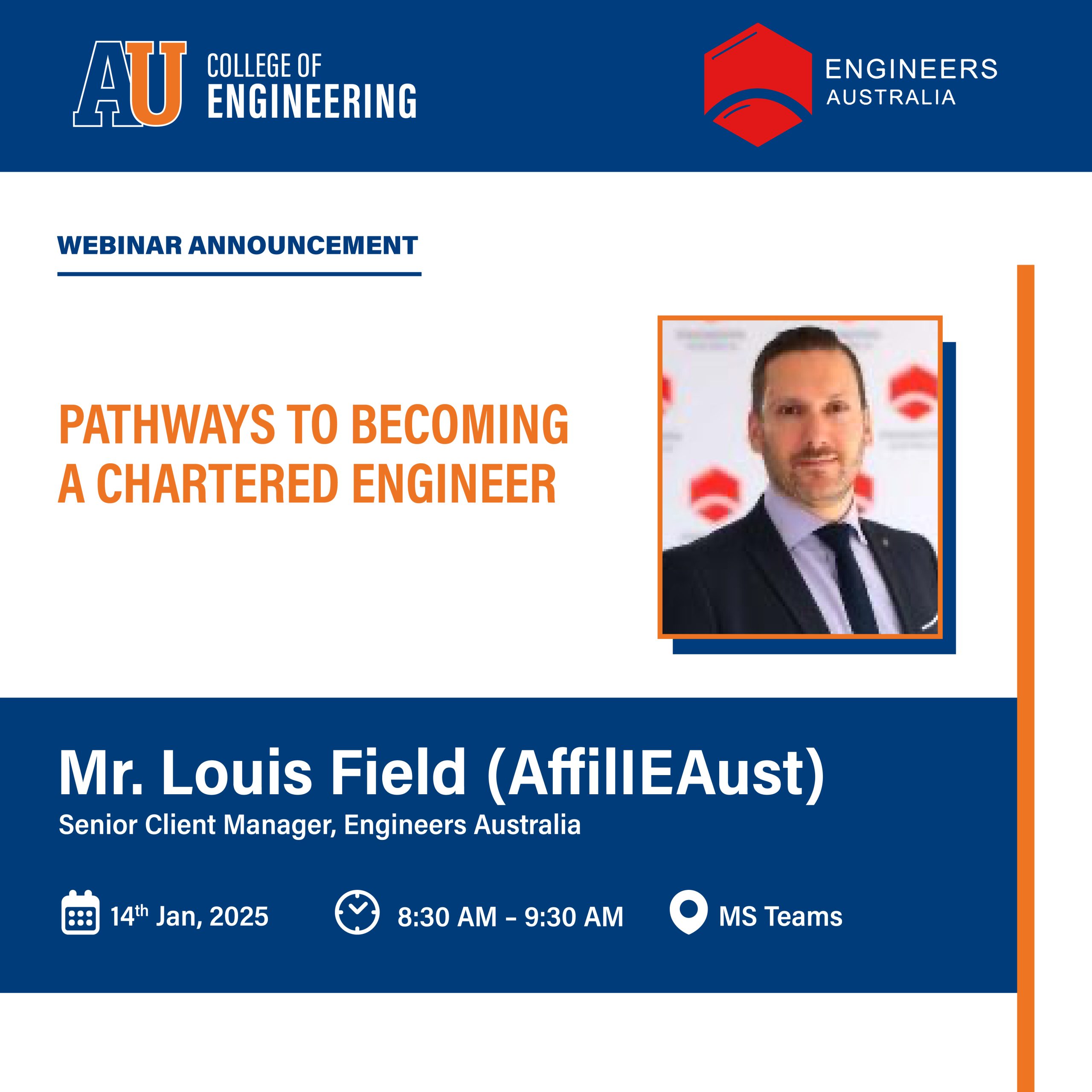 Poster of Pathways to Becoming a Chartered Engineer Seminar