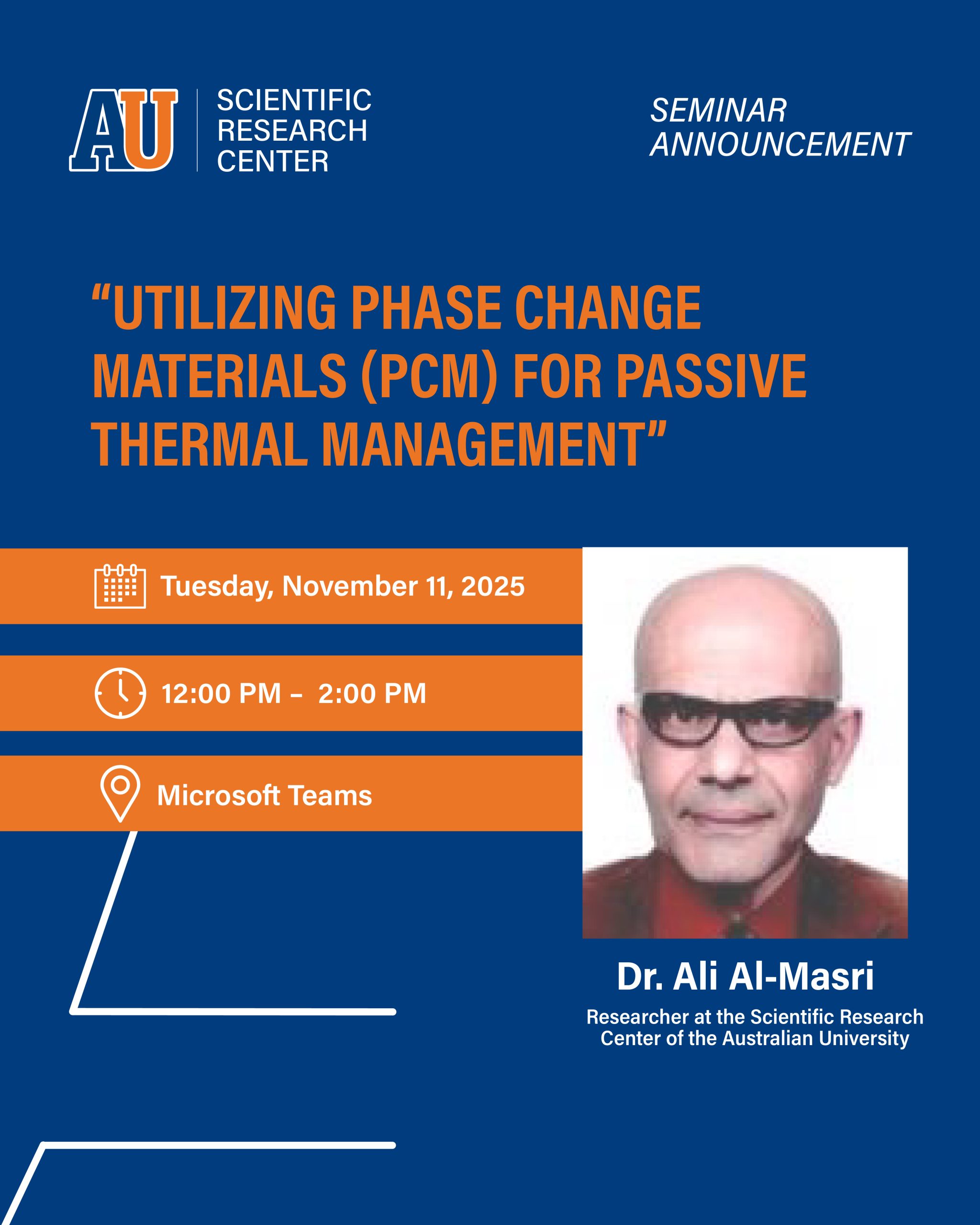 Poster of Utilizing Phase Change Materials (PCM) for Passive Thermal Management Seminar