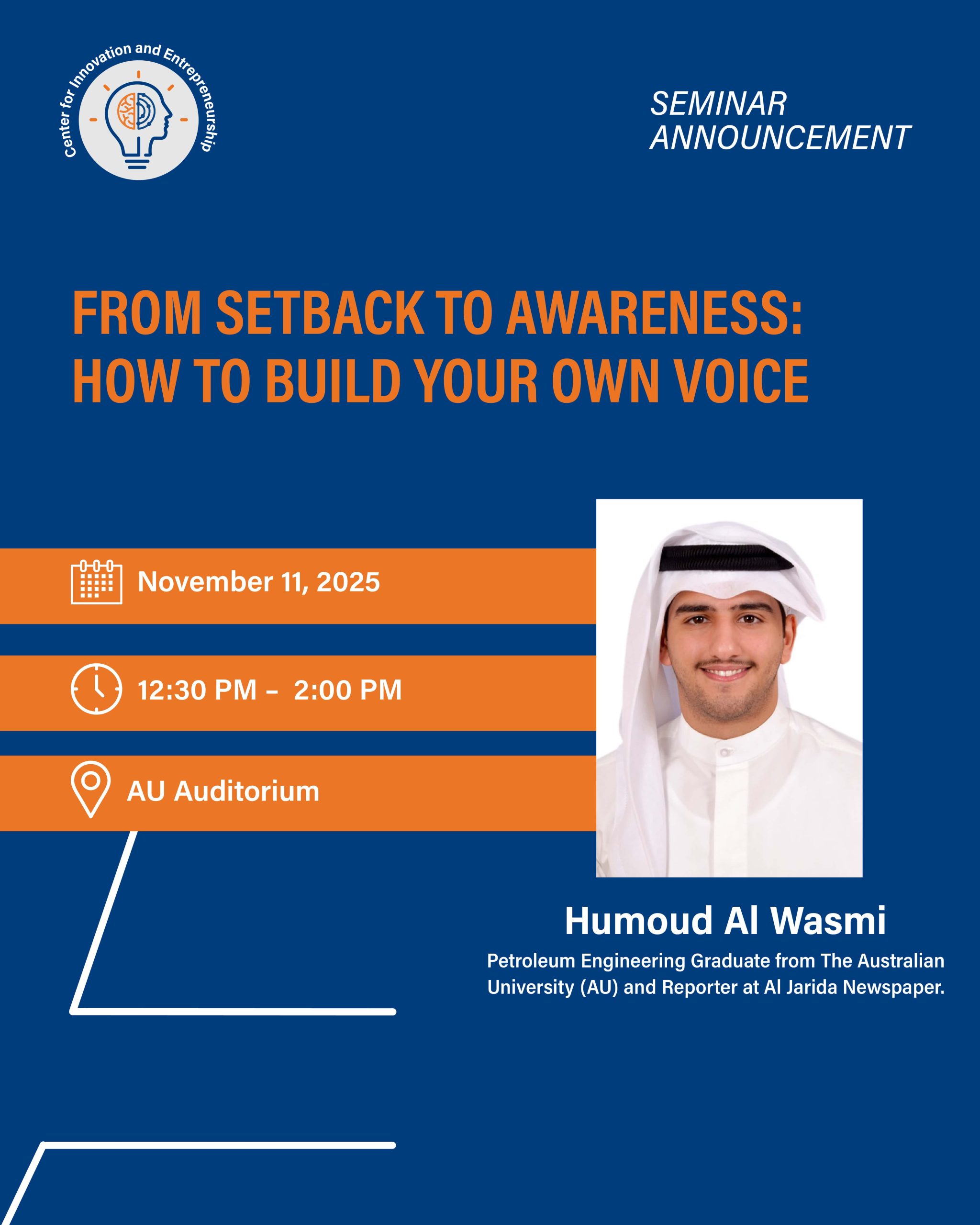 Poster of From Setback to Awareness: How to Build Your Own Voice Seminar