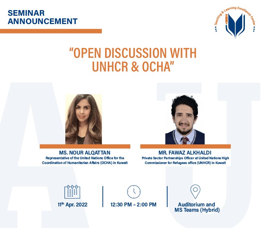 Poster of Open Discussion with UNHCR & OCHA Seminar